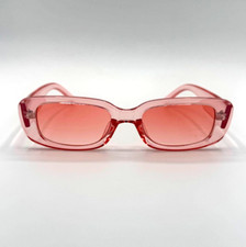 Tskestvy 4 Pack Women's Pink Retro Square Rectangle Sunglasses, Plastic