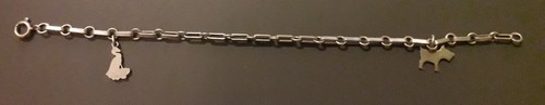 Bel Bracciale In Argento 835 Con Cane E Pavone - Bracciale A Ciondolo (j) - Foto 5 di 8