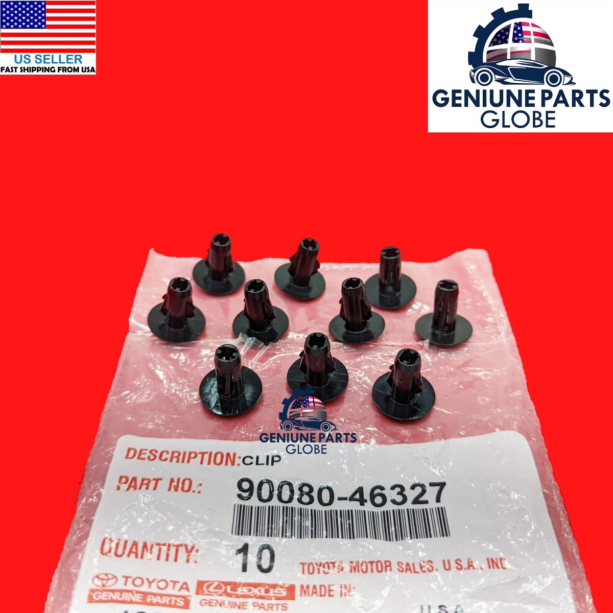 GENUINE OEM TOYOTA SEQUOIA TUNDRA FENDER APRON SEAL CLIPS SET 10X