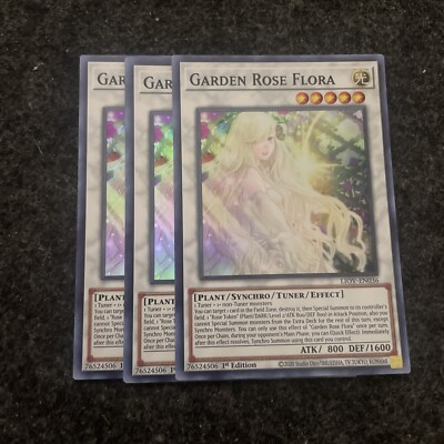 3 x LIOV-EN036 Garden Rose Flora Super Rare 1st Edition Mint YuGiOh Playset 