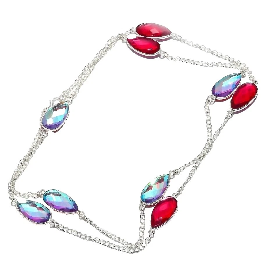 Love Natural Mystic Topaz Moda Collares y Colgantes