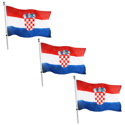 GROSSES KROATIEN LAND 5 X 3 FUSS FLAGGE POLYESTER INNEN AUSSEN DEKORATION FUSSBALL