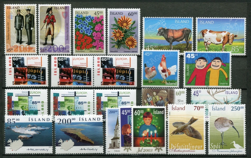 Iceland Year Set 2003 MNH Complete Including Birds & 2x Boats Booklet Panes - Image 2 of 3