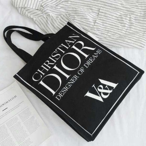 Christian Dior V&A Limited Edition ivory BLACK Canvas Tote Bag 37x33x10.5cm - Picture 13 of 16