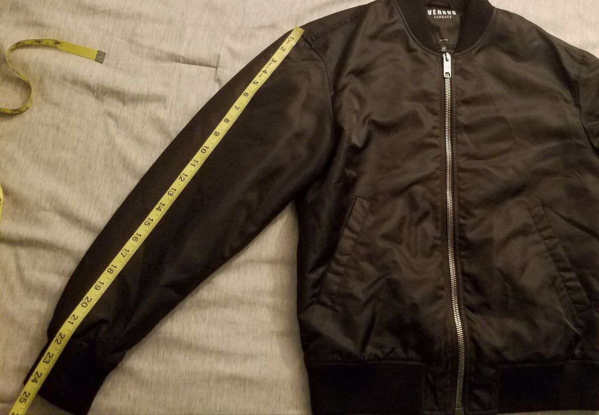 Versus Versace Sequin lion Logo Bomber jacket Black 46 IT Versus Versace Sequin lion Logo Bomber jacket Black 46 IT
