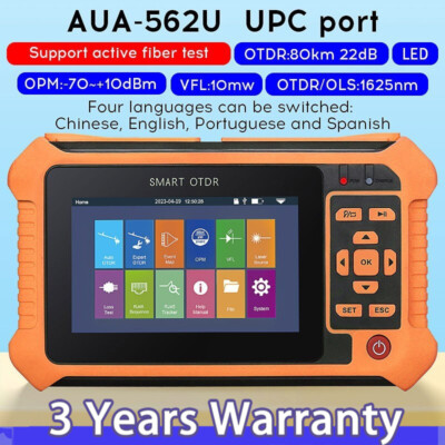 1625nm AUA562U UPC Port OTDR Support Active Fiber Test 4.3'' Touch Screen