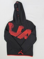 BOYS  UNDER ARMOUR COLD GEAR LOOSE FIT HOODIE, BLACK/RED, SIZE YOUTH LARGE