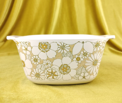 1969 Vintage Corning Ware FLORAL BOUQUET 1st edition Casserole