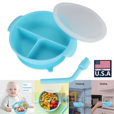 Toddler Plates, Divided Suction Plates for Baby, 100 Food Grade Silicone Baby