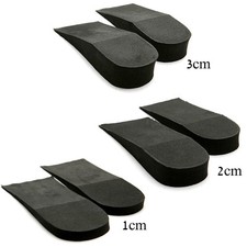 0.39inch 1.18inch up increase height for Unisex shoes black half insoles 1 pairs