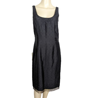 Ann Taylor Vintage sleeveless beaded Fringe hem Cocktail party