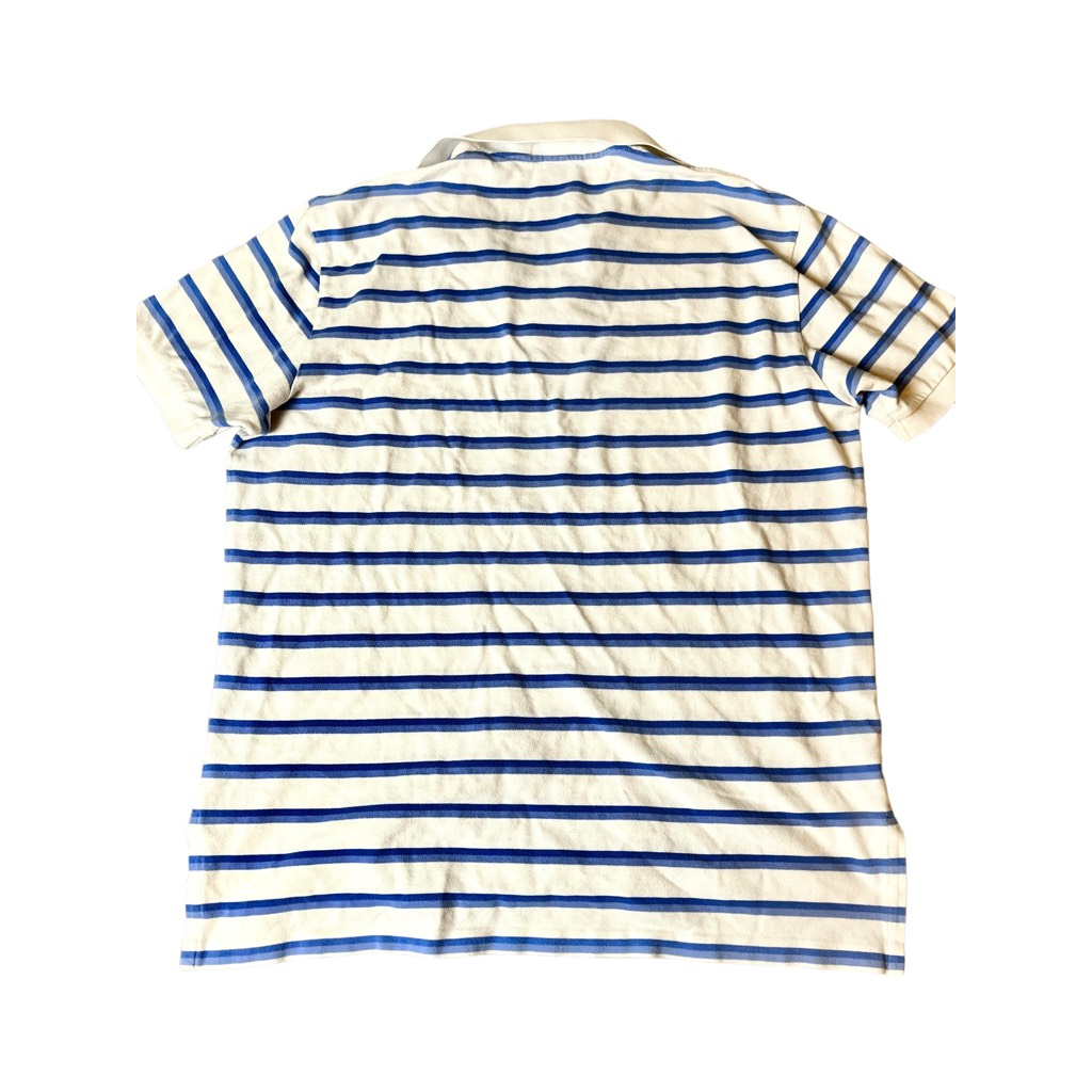 Polo Ralph Lauren Mens Shirt Blue White Striped Short Sleeve Pullover