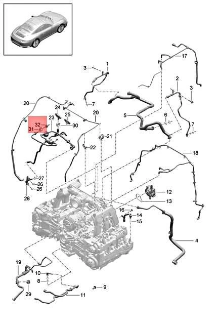 Genuine PORSCHE 2 911 Carrera Porsche 2. Ge 991 Valve 9A713352800 