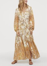 H&M Trend Paisley Print Pattern Long Dress sz 20 UK 48 EUR Zimmermann Style