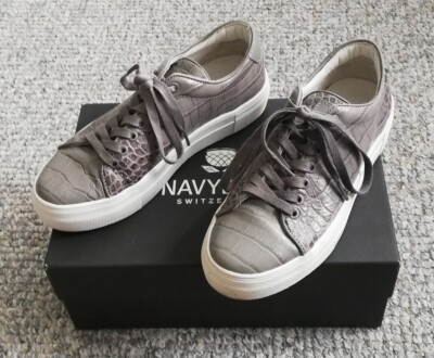 Schuhe, Schnürschuhe,Sneaker, grau,Leder, Navyboot, Gr.36