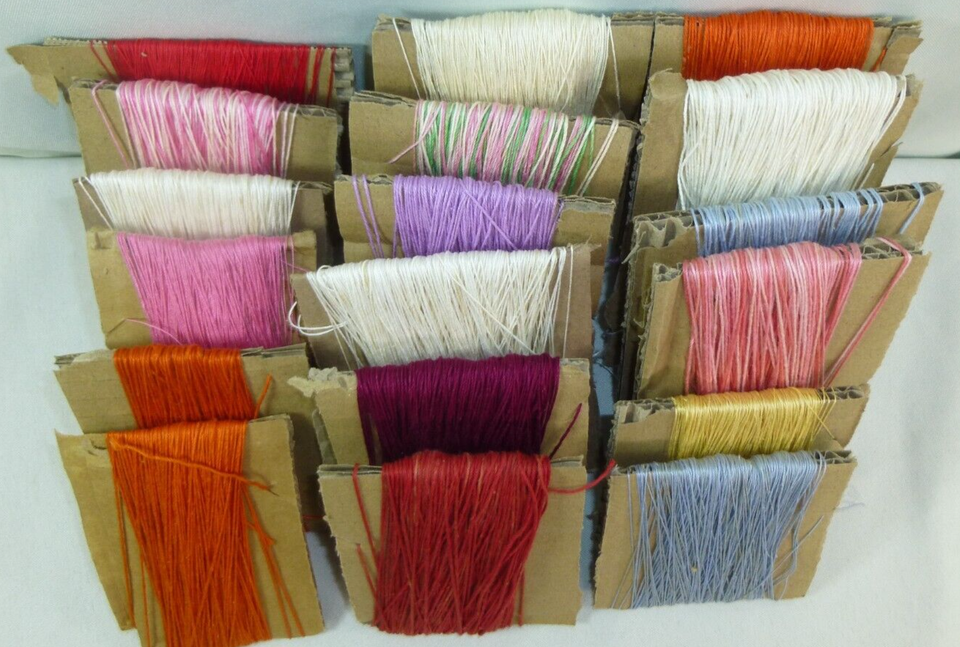 Vintage Crochet Thread lot of 18 various weights Assorted color weight