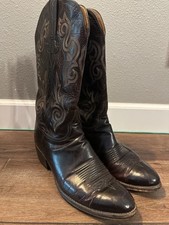 Lucchese Cowboy Boots Men's Size 11D Authentic Genuine Leather Vintage USA