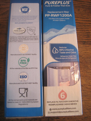 Pureplus Replacement filter PP-RWF1200A NEW LOT OF 2 FILTERS