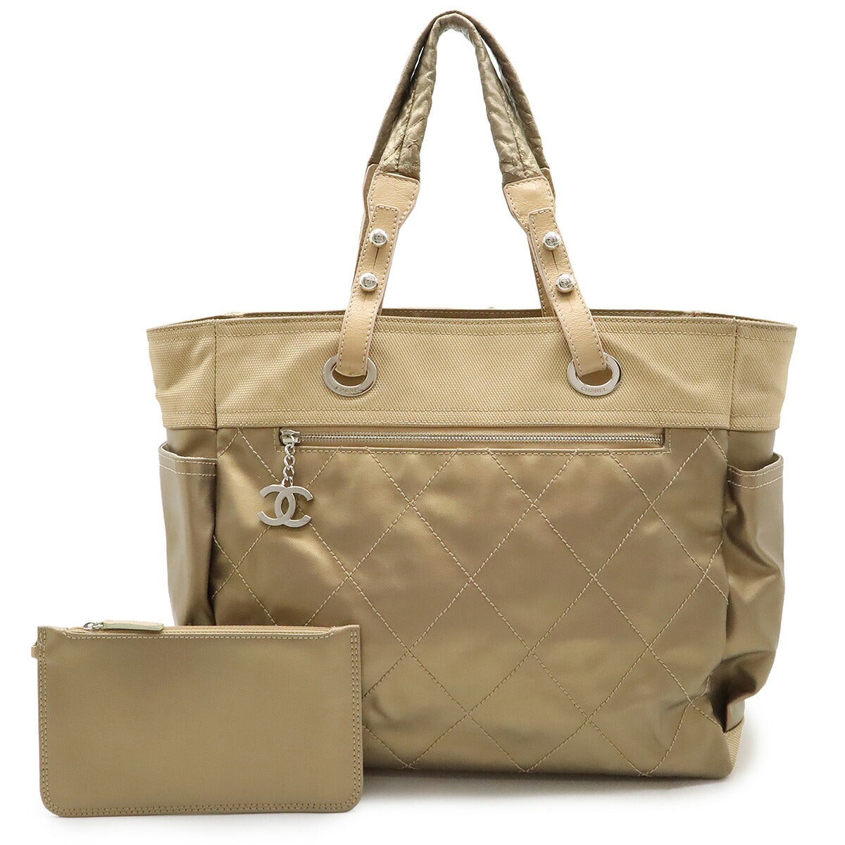 Chanel Paris Biarritz GM Gold Bronze Tote Bag One Size