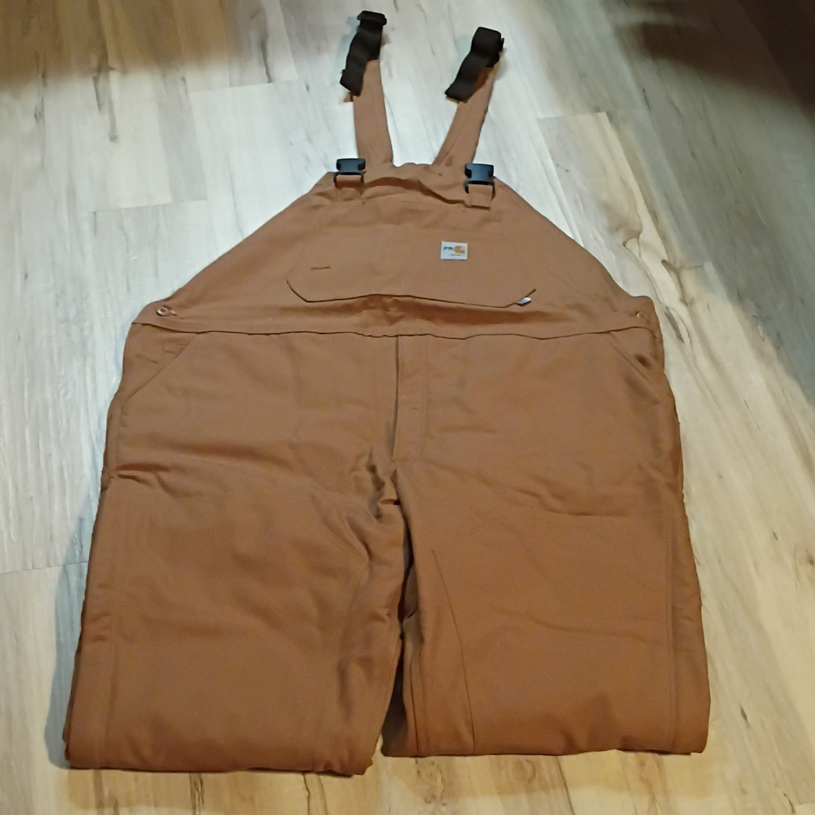Carhartt FR Duck Bib Overall Quilt Lined Brown 50x30 Flame-Resistant
