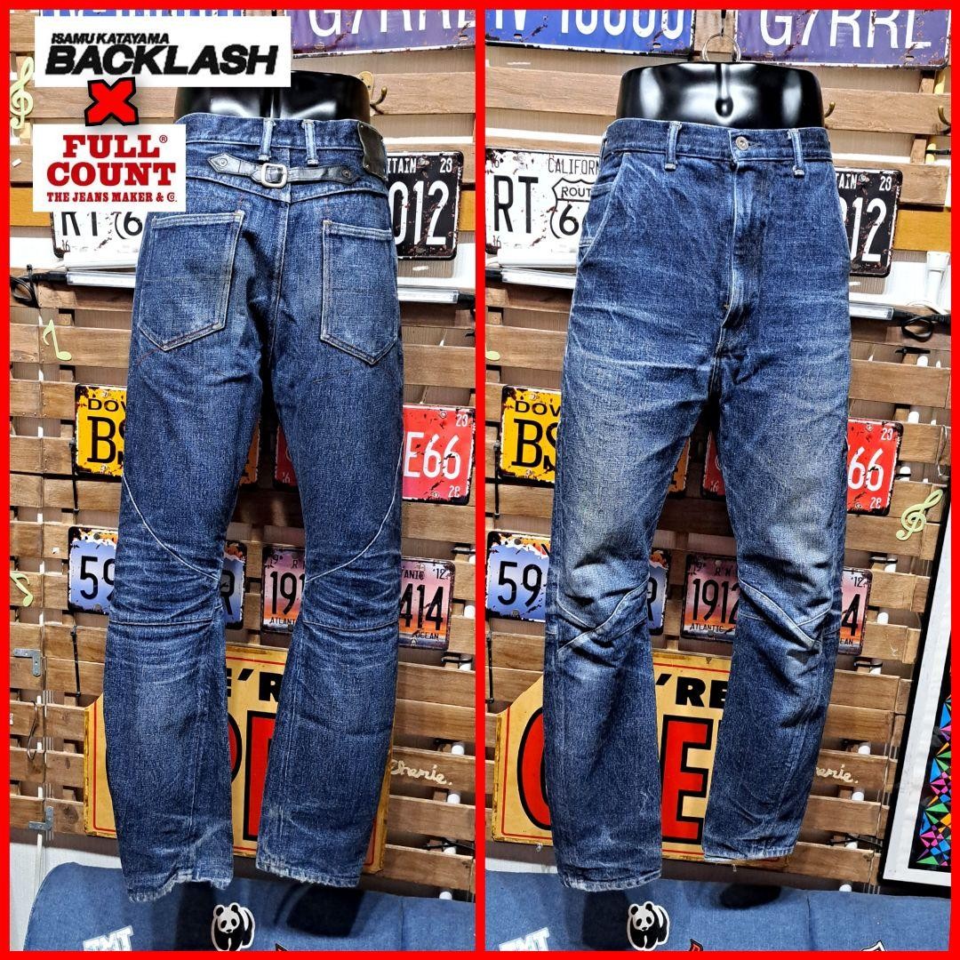 パンツ ISAMUKATAYAMA BACKLASH black biker denim Isamu Katayama Backlash x Full Count Biker Denim Jeans