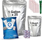 50 Pcs Mylar Bags for Food Storage With Oxygen Absorbers Resealable 9 Mil Silver