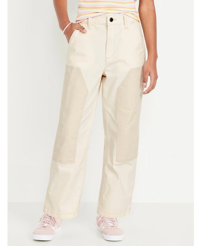 NWT OLD NAVY High Waisted Carpenter Khaki Wish Bone Girls Size 12 SLIM