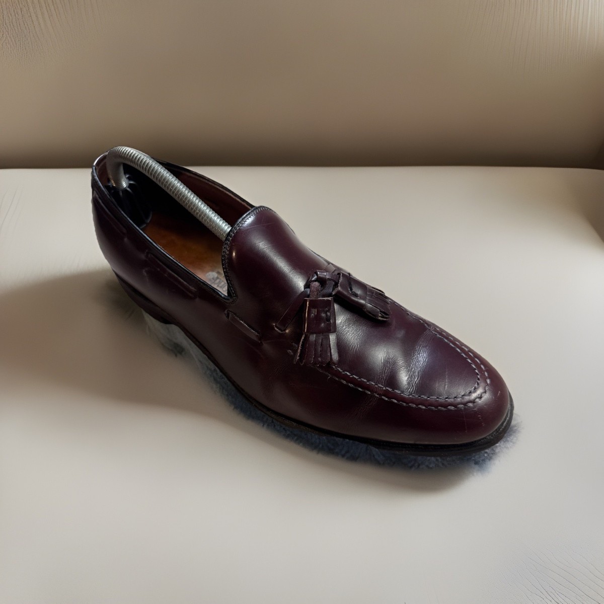 Allen Edmonds Grayson Tassel Loafers Oxblood Burgundy 