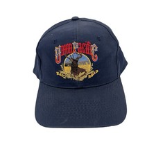 Vintage Union Pacific Railroad Elk Snapback Hat Navy Blue Embroidered Train Cap