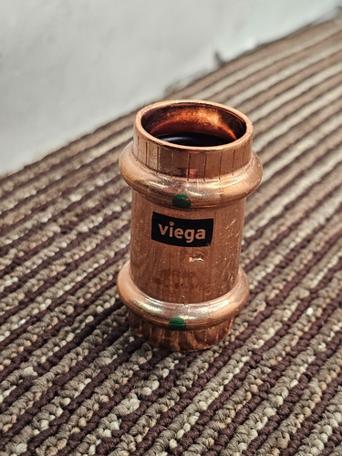 (QTY 3) Viega ProPress 1" x 1" Copper Coupling with Stop SKDMD1V NSF.61.372