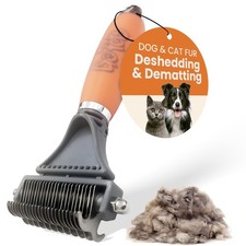 GoPets Double-Sided Dematting Tool & Deshedding Brush for Dogs & Cats Pet Fri...