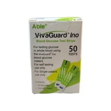 Able VivaGuard Ino Blood Glucose Test Strips ( 1 ) Box of 50.