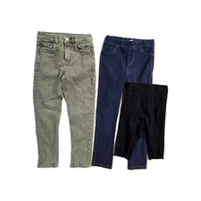 Zara Girls Green Jeans Size 8 Skinny Standard Fit Stretch Lot Of 3