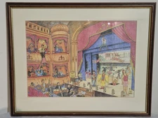 Original Humorous Theatre Illustration 2000 Hand-Coloured, Signed & Framed