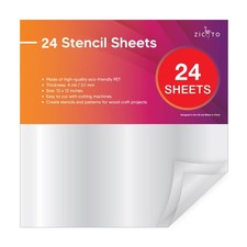 Easy Cut Stencil Sheet Set of 24-12 x12 Acetate Mylar for Cricut Vinyl Cutting