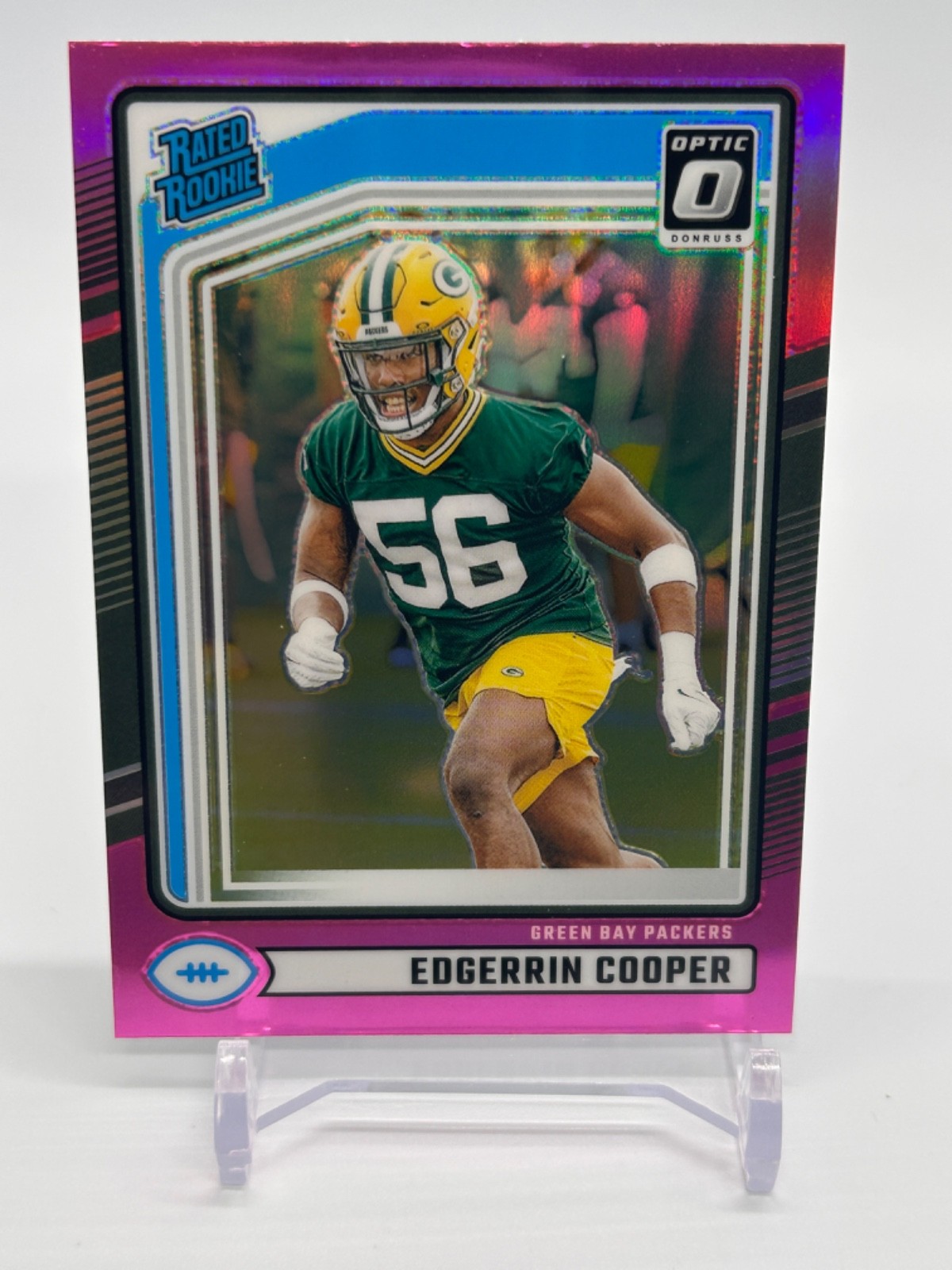 2024 Panini Donruss Optic Preview Pink Prizm #325 Rated Rookie Edgerrin Cooper