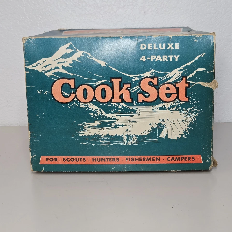 Juego de desorden de aluminio vintage para acampar ollas sartenes platos tazas utensilios de cocina Foto 4 de 4