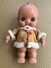 1940-50's Molded Green Wings Vintage Celluloid Kewpie Doll 8"