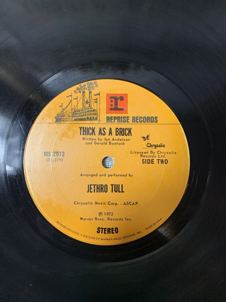 Jethro Tull Vinyl Thick As A Brick 1972 Reprise MS 2072 1st Press Newspaper GF - Image 2 of 4