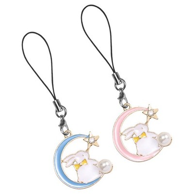  2 PCs Moon Star Kaninchen -Telefon Charm Netter Handy Charme Dekorative