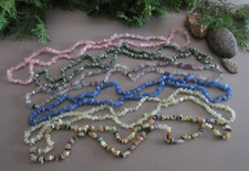 Assorted Gem Stone Bead Chips 35" Long Strands DIY Jewelry Making Lot of 6