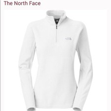 North Face Glacier White Fleece 1/4 Zip Pullover