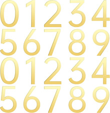 20 Pcs Gold 3 Inch Acrylic Mailbox Number, Waterproof Adhesive Numbers, 0-9