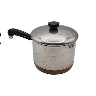 Vintage Revere Ware 3 Qt Sauce Pan Pot with Lid Copper Clad Bottom Pat Pending