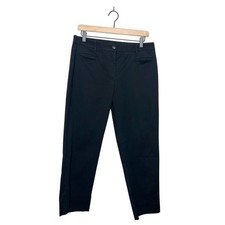 Ann Taylor Classic Black Business Casual Straight Leg Crop Trouser Pants 8