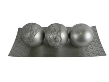 Creative Scents. Dublin Collection Silver Home Decor Tray and Orbs Set. Open Box