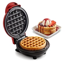 EWM015R Electric Nonstick 4.5-inch Mini Waffle Maker, Belgian Waffles, Compac...
