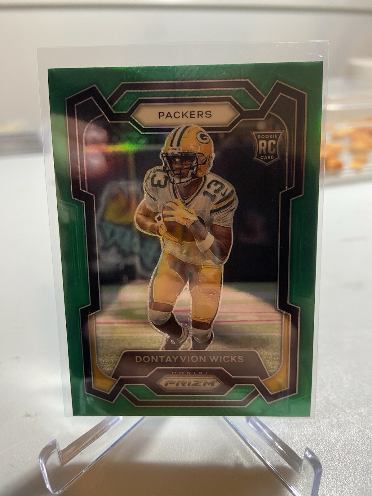2023 Panini Prizm Dontayvion Wicks GREEN Prizm RC #333 Packers Rookie!