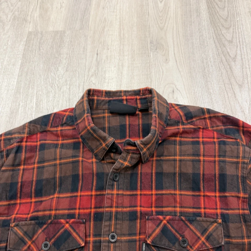 Harley Davidson фланелевая рубашка мужская очень большой XL красный клетку мотоциклиста  - Изображение 3 из 4