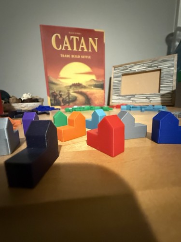 Set giocatore di ricambio Settlers of Catan stampato in 3D più colori disponibili - Foto 2 di 3